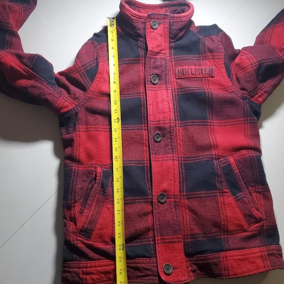 HOLLISTER black and red plaid coat Mens sz L - shipping incl - Picture 9 of 16